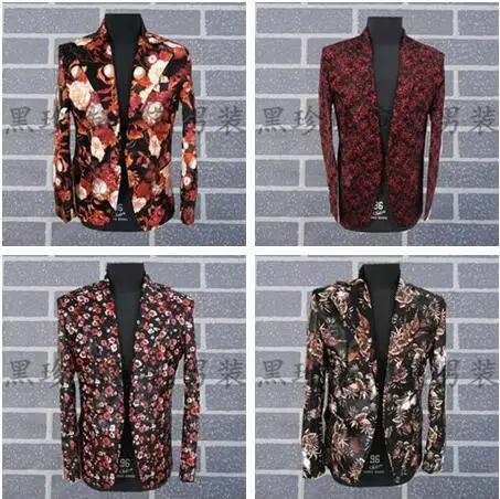 Flower pattern men suits designs masculino homme stage costumes for singers men sequin blazer dance clothes jacket style dress
Flower pattern men suits designs masculino homme stage costumes for singers men sequin blazer dance clothes jacket style dress