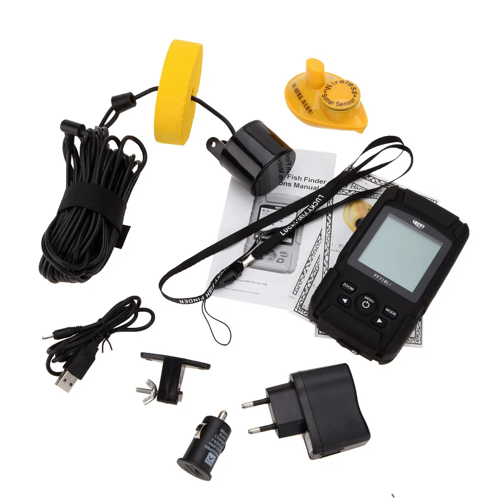 LUCKY FF718Li Portable LCD Fish Finder Wired Wireless Depth Sonar Sensor Sounder Alarm Transducer 100M De Pesca
LUCKY FF718Li Portable LCD Fish Finder Wired Wireless Depth Sonar Sensor Sounder Alarm Transducer 100M De Pesca