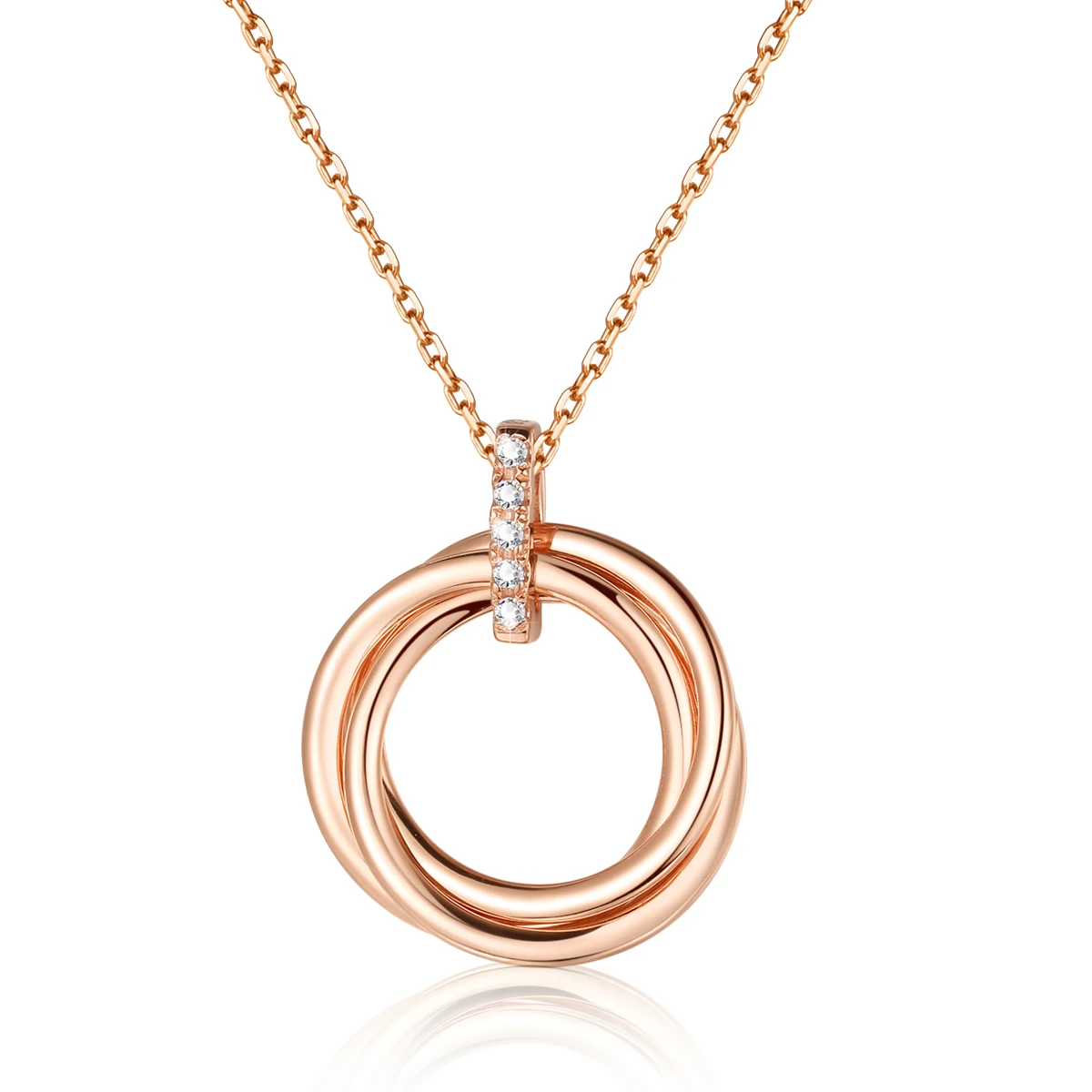 Real 925 Sterling Silver Three Circle Necklace,Rose Gold Pendant with 5A Zircon, Allergen-free, 40+5cm Extender Chain
Real 925 Sterling Silver Three Circle Necklace,Rose Gold Pendant with 5A Zircon, Allergen-free, 40+5cm Extender Chain