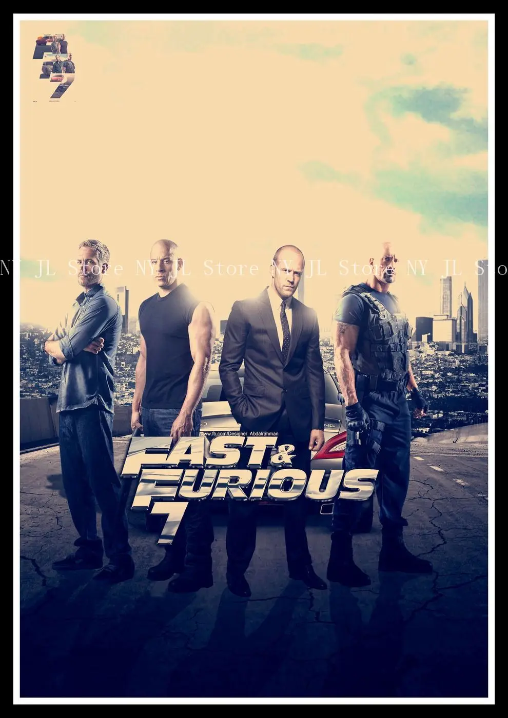 Furious 7 Home Furnishing decoration Kraft Movie Poster Drawing core Wall stickers 42*30 cm
Furious 7 Home Furnishing decoration Kraft Movie Poster Drawing core Wall stickers 42*30 cm