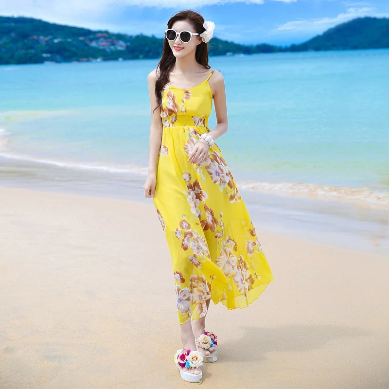 2019 Summer New Print Spaghetti Strap Chiffon Dress Bohemian Seaside Resort Slim Party Beach Dresses
2019 Summer New Print Spaghetti Strap Chiffon Dress Bohemian Seaside Resort Slim Party Beach Dresses