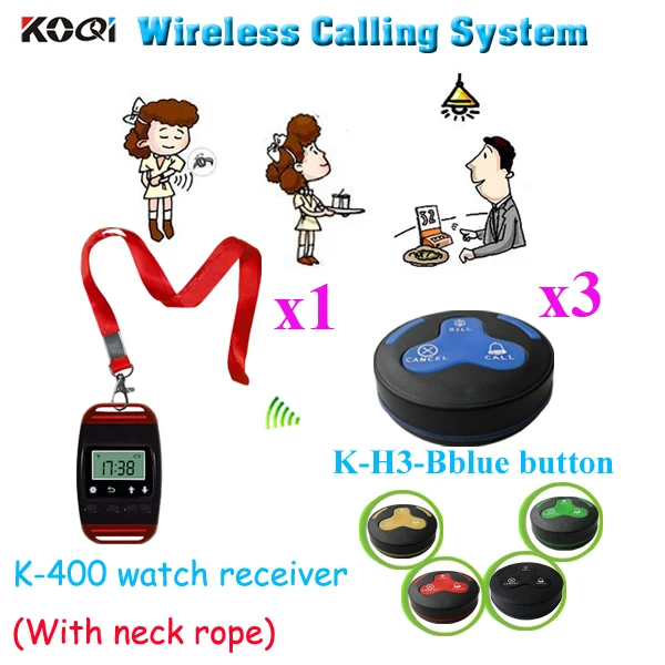 Room Service Wireless Call System 433.92MHZ Best Price For Spas And Salons ( 1pcs watch & 3pcs call button)
Room Service Wireless Call System 433.92MHZ Best Price For Spas And Salons ( 1pcs watch & 3pcs call button)