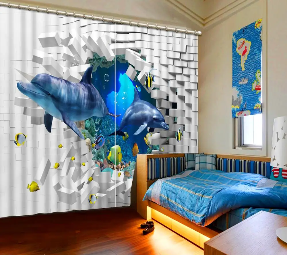 blackout curtains customize Dolphin wall curtains for living room Bedroom hotel home windows curtains
blackout curtains customize Dolphin wall curtains for living room Bedroom hotel home windows curtains
