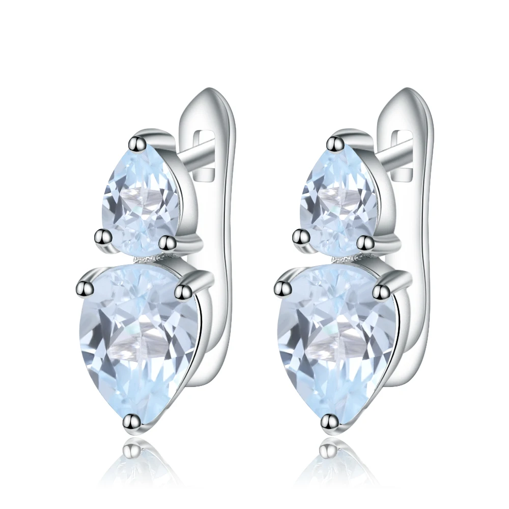 Gem's Ballet Natural Two Sky Blue Topazs Gemstone Stud Earrings 925 Sterling Silver Brand Earrings Fine Jewelry For Women
Gem's Ballet Natural Two Sky Blue Topazs Gemstone Stud Earrings 925 Sterling Silver Brand Earrings Fine Jewelry For Women