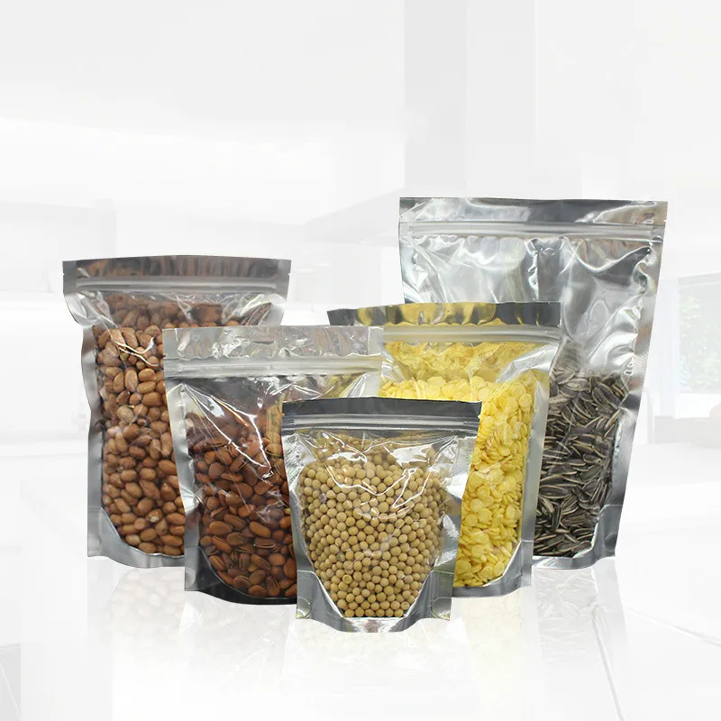 100pcsTranslucent SIlver Aluminum Foil Dried Fruit Herbal Tea Food Packaging Bags Self supporting Ziplock Bag Plastic Bone Pouch
100pcsTranslucent SIlver Aluminum Foil Dried Fruit Herbal Tea Food Packaging Bags Self supporting Ziplock Bag Plastic Bone Pouch