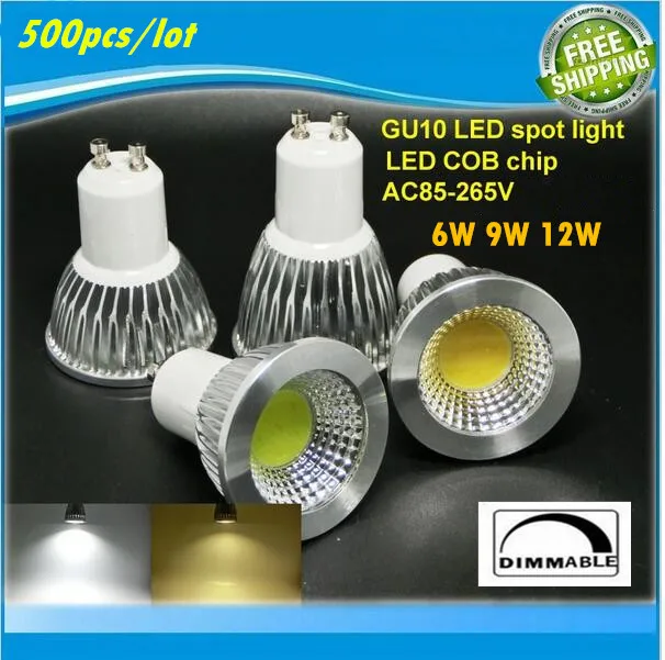 500pcs Ultra Bright dimmable 6w 9W 12W 85~265V GU10 LED Bulbs Spotlight COB GU10 E27 MR16 GU5.3 led Lamp CE/RoHS Warm/Cool White
500pcs Ultra Bright dimmable 6w 9W 12W 85~265V GU10 LED Bulbs Spotlight COB GU10 E27 MR16 GU5.3 led Lamp CE/RoHS Warm/Cool White