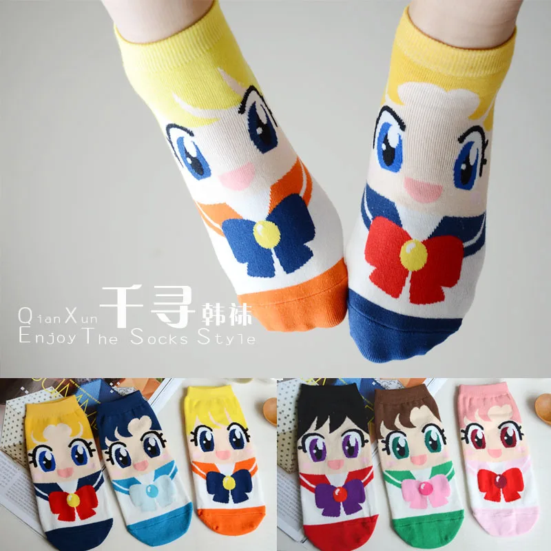 12pairs/lot korean style cartoon short cotton socks Sailor Moon socks ankle Socks women Breathable cute
12pairs/lot korean style cartoon short cotton socks Sailor Moon socks ankle Socks women Breathable cute