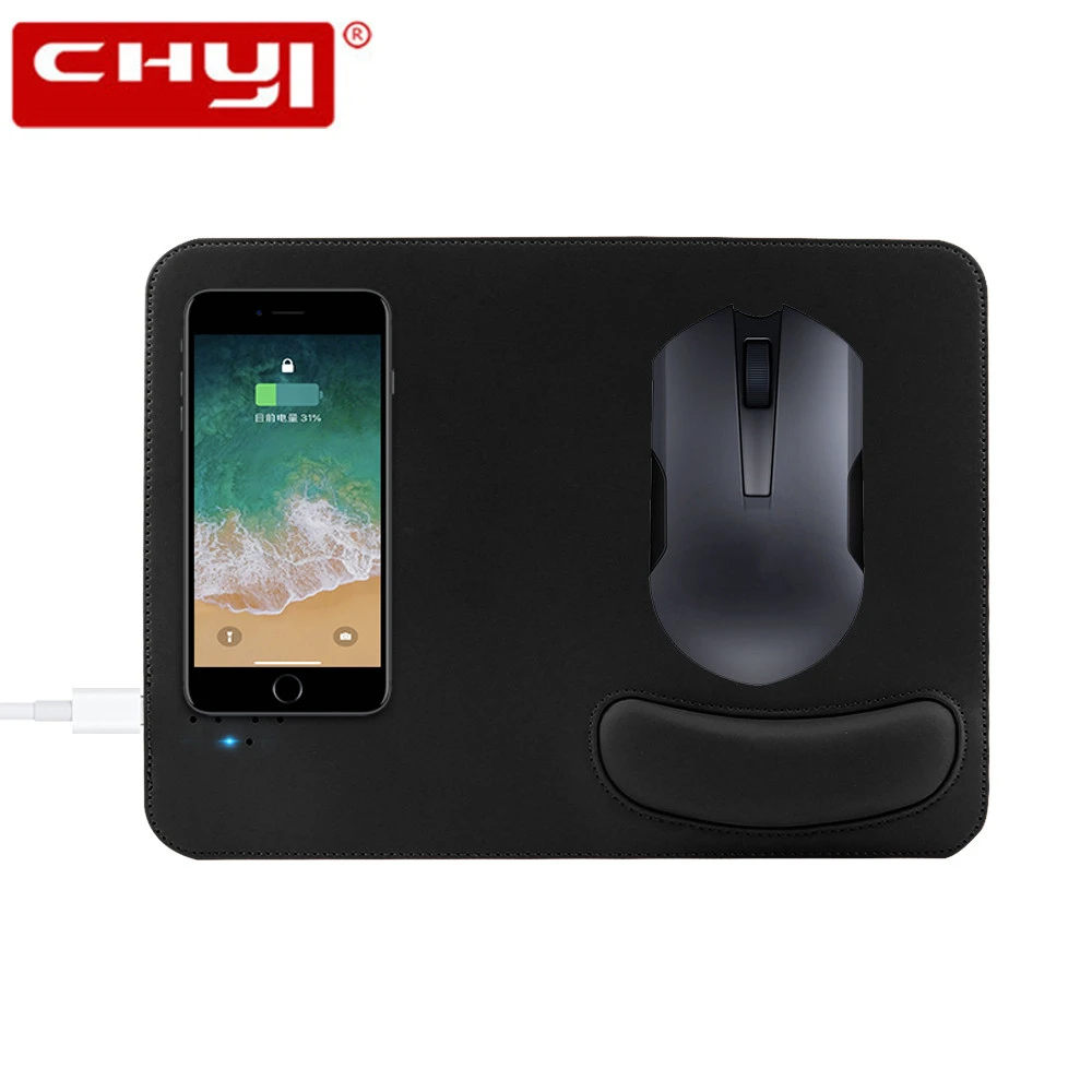 CHYI Mobile Phone Wrist Wireless Charger Charging Mouse Pad Mat PU Leather Mousepad for iPhone X/8 Plus Samsung S8 Plus /Note 8
CHYI Mobile Phone Wrist Wireless Charger Charging Mouse Pad Mat PU Leather Mousepad for iPhone X/8 Plus Samsung S8 Plus /Note 8