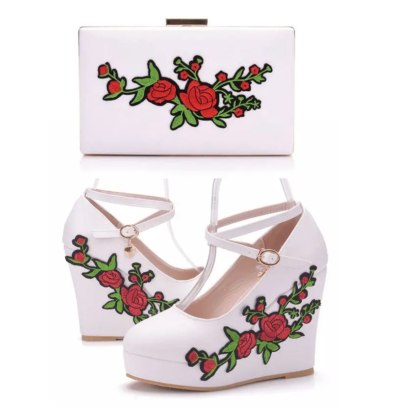 Crystal Queen White Wedge Heels Women's Shoes Breathable Lace Flower Pumps With Matching Bag Wedges Pumps With Purse High Heels
Crystal Queen White Wedge Heels Women's Shoes Breathable Lace Flower Pumps With Matching Bag Wedges Pumps With Purse High Heels