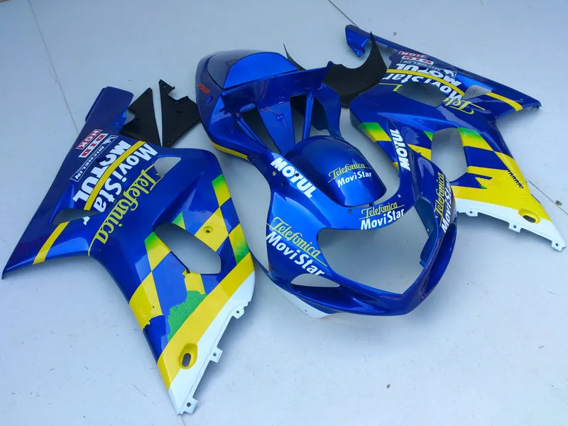 Комплект обтекателей для мотоцикла GSXR600 750 K1 01 02 03 GSXR 600 GSXR750 2001 2002 2003 ABS желтые синие