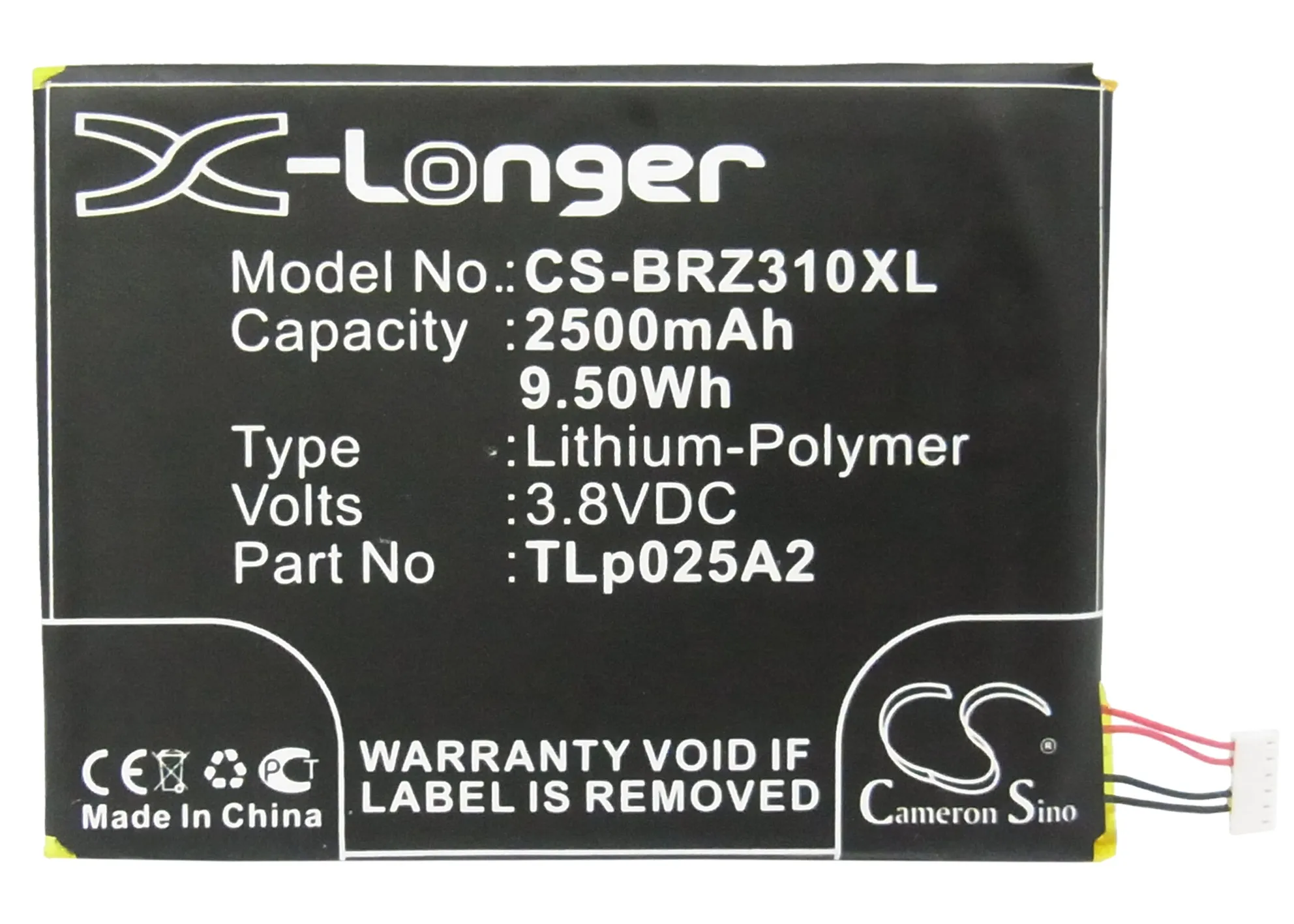 Cameron Sino Высокое качество 2500 мАч батарея FIH435573 TLp025A2 для BlackBerry STJ100 1 Z3|2500mah battery|cameron