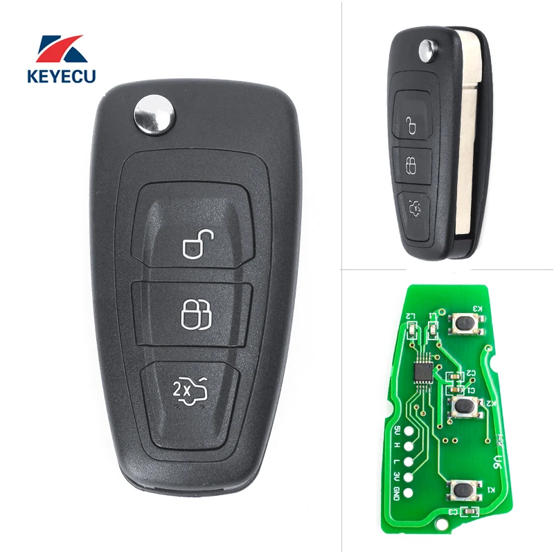 KEYECU Genuine Replacement Flip Remote Car Key Fob 3 Button for Ford C-Max, Focus, Grand C-Max, Mondeo 2010-2014 P/N: 5WK49986
KEYECU Genuine Replacement Flip Remote Car Key Fob 3 Button for Ford C-Max, Focus, Grand C-Max, Mondeo 2010-2014 P/N: 5WK49986