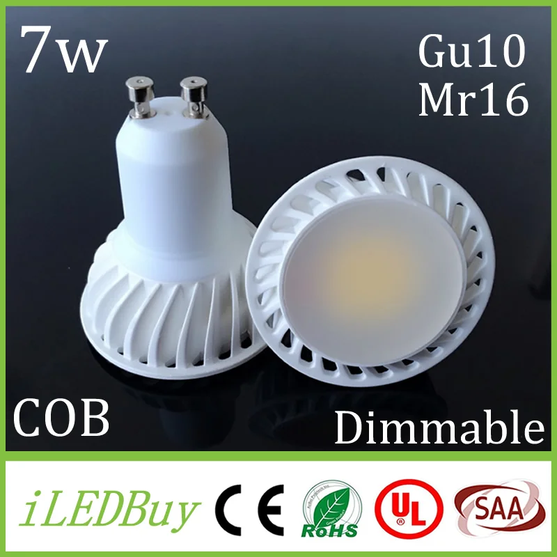 Новая Светодиодная лампа E27 Gu10 лампада led MR16 GU5.3 COB с регулируемой яркостью 7 Вт