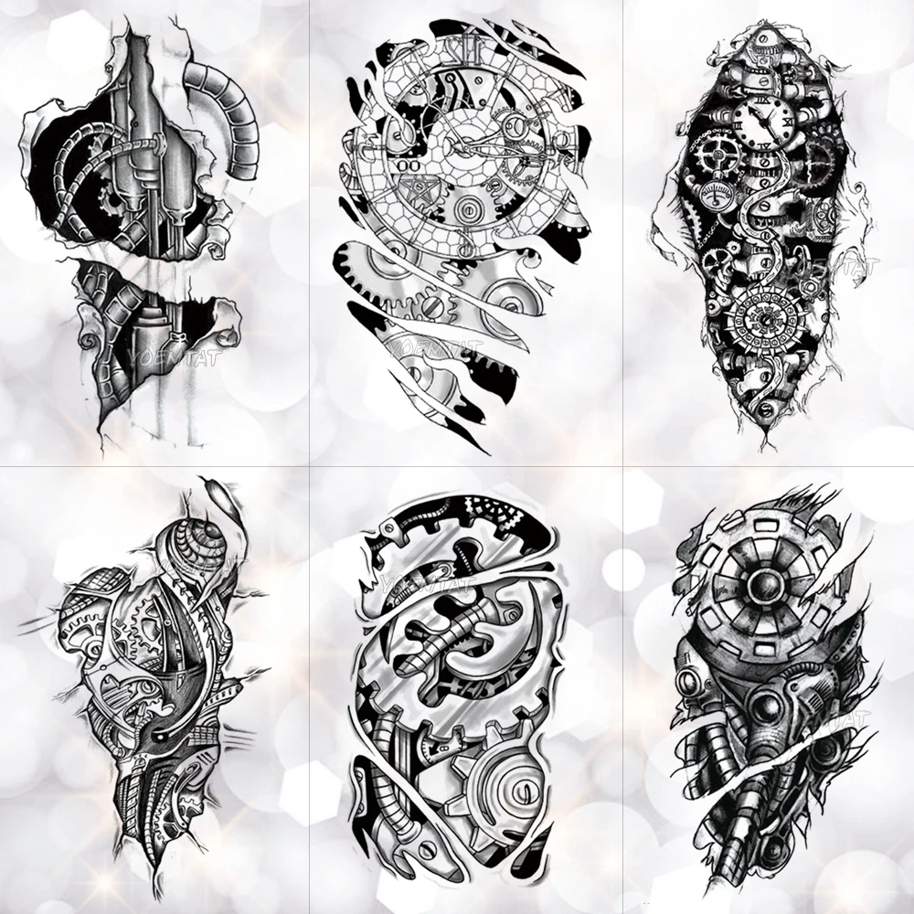 Bionic Mechanical Arm Gear Scorpion Temporary Tattoo Sticker Men Waterproof Tattoos Split Body Art Fashion Fake Black Tatoo
Bionic Mechanical Arm Gear Scorpion Temporary Tattoo Sticker Men Waterproof Tattoos Split Body Art Fashion Fake Black Tatoo