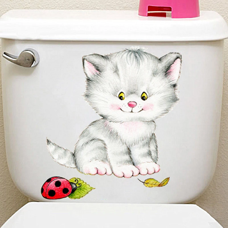 Cute Baby Cat Toilet Stickers For Wc Washroom Decoration Diy Cartoon Kitten Animal 3d Wall Mural Arts Pvc Home Decals
Cute Baby Cat Toilet Stickers For Wc Washroom Decoration Diy Cartoon Kitten Animal 3d Wall Mural Arts Pvc Home Decals