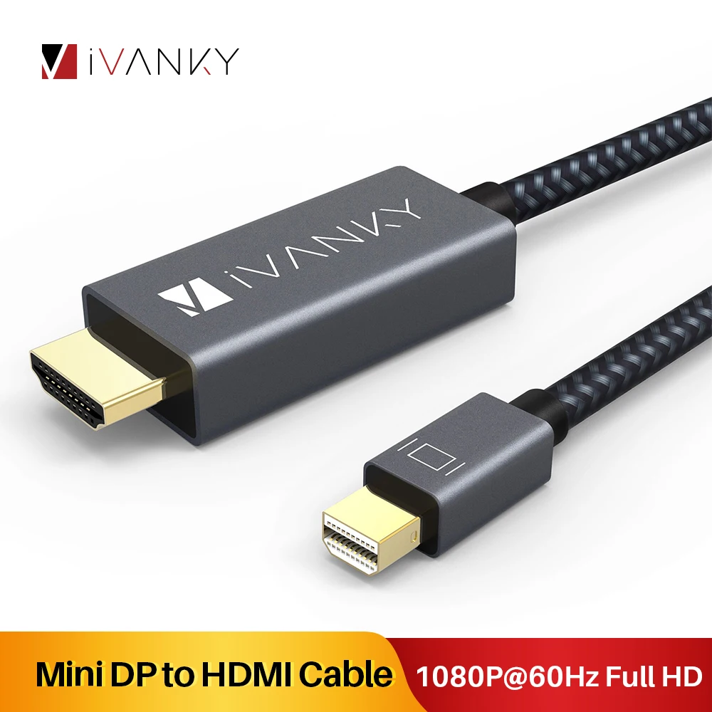 [Пожизненная гарантия] iVANKY 1080P @ 60Hz Mini DisplayPort to HDMI кабель 6.6ft Thunderbolt для MacBook Air