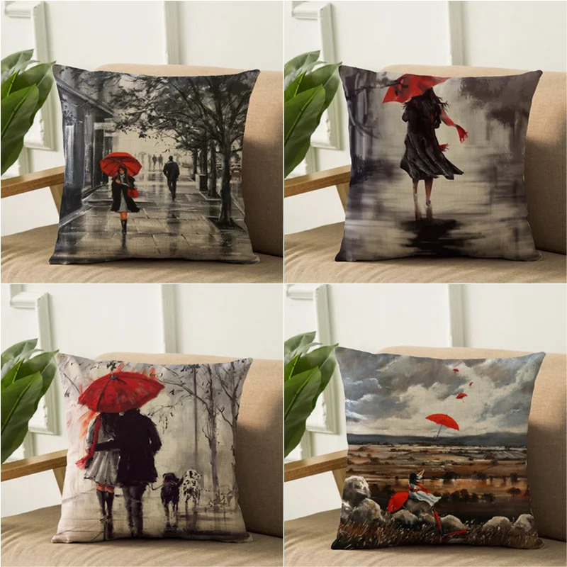 2018 European Red Umbrella Series Cushion Cover Linen Cotton Beautiful Girl Home Decorative Pillow Cover for Sofa Car Cojines
2018 European Red Umbrella Series Cushion Cover Linen Cotton Beautiful Girl Home Decorative Pillow Cover for Sofa Car Cojines