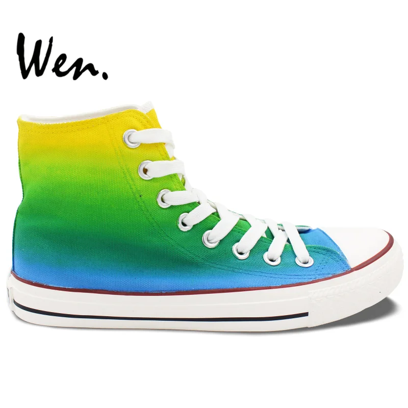 Wen Original Hand Painted Shoes Design Custom Gradual Change of Colors Men Women's High Top Canvas Sneakers for Gifts
Wen Original Hand Painted Shoes Design Custom Gradual Change of Colors Men Women's High Top Canvas Sneakers for Gifts