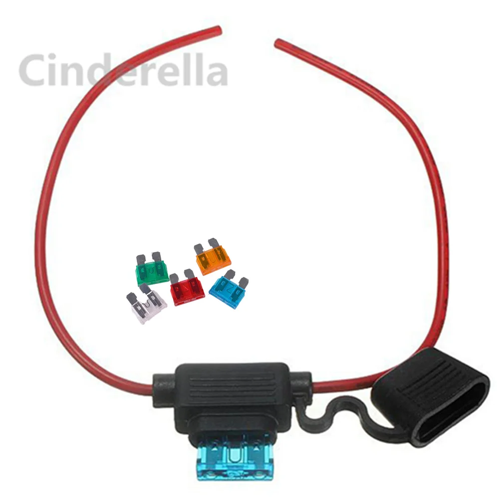 

1 Pcs Waterproof Car Auto Standard Blade Fuse Holder And 10 Fuses 5A 10A 15A 20A 30A Each 2 Pcs In Line