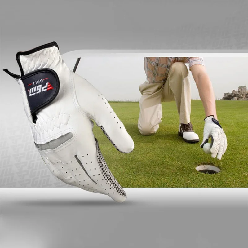 Перчатки для гольфа мужские мягкие дышащие из чистой овчины с левой и правой
