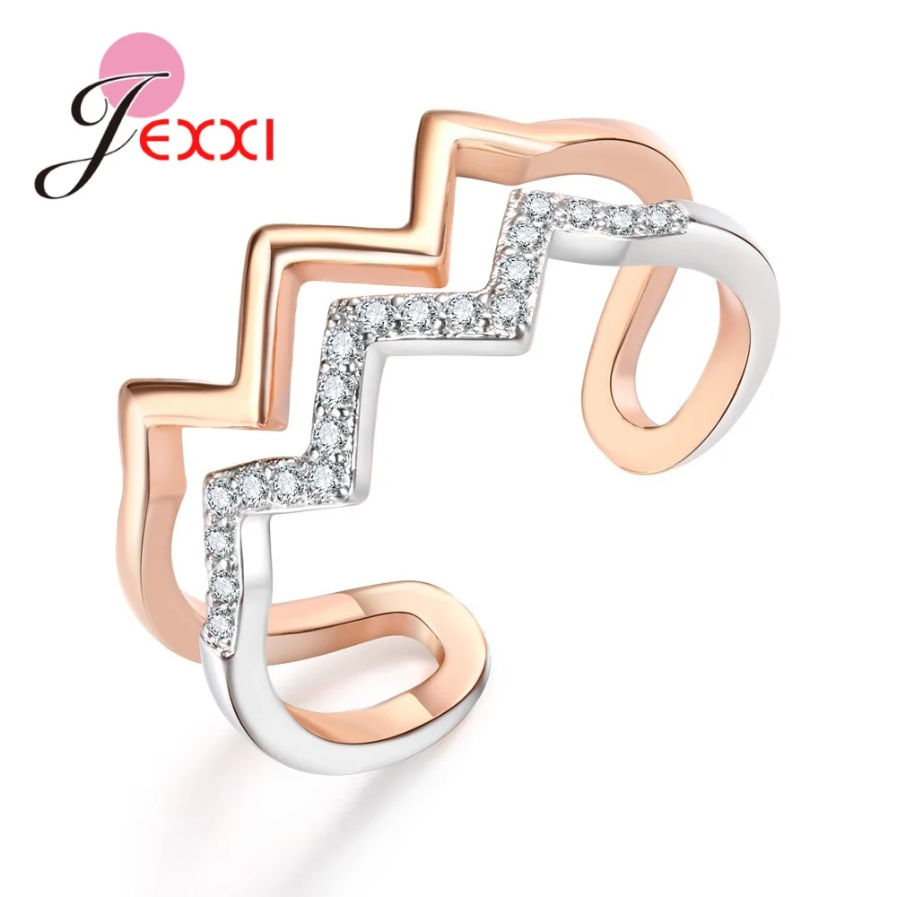 New Design Ring For Women Bend Wave Shape Opening Bague Rose Gold Jewelry Simple Anniversary Birthday Enagement Presents
New Design Ring For Women Bend Wave Shape Opening Bague Rose Gold Jewelry Simple Anniversary Birthday Enagement Presents