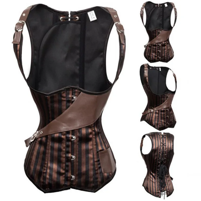 New Steel Bone Corset Latex Waist Trainer Corsets Shapewear Belt Bustier Gothic Steampunk Corselet Cincher Halter Strap Brown
New Steel Bone Corset Latex Waist Trainer Corsets Shapewear Belt Bustier Gothic Steampunk Corselet Cincher Halter Strap Brown