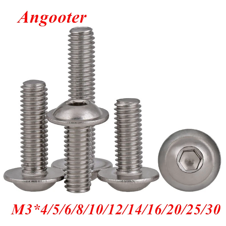 100pcs/50pcs iso7380.2 M3 Stainless steel 304 Half Round Button Flange head with washer Inner Hex socket allen screws bolt
100pcs/50pcs iso7380.2 M3 Stainless steel 304 Half Round Button Flange head with washer Inner Hex socket allen screws bolt