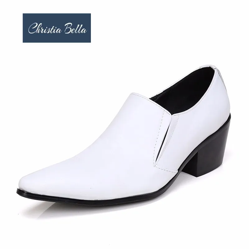 Christia Bella New Classic White Genuine Leather Men Wedding Shoes Plus Size Pointed Toe Dress Shoes Mid Heel Men Business Shoes
Christia Bella New Classic White Genuine Leather Men Wedding Shoes Plus Size Pointed Toe Dress Shoes Mid Heel Men Business Shoes