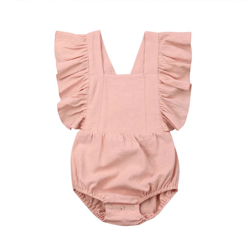 Summer Newborn Baby Girls clothes Sleeveless Ruffle solid cotton Bodysuit square collar Backless kids Toddler Tops one pieces
Summer Newborn Baby Girls clothes Sleeveless Ruffle solid cotton Bodysuit square collar Backless kids Toddler Tops one pieces