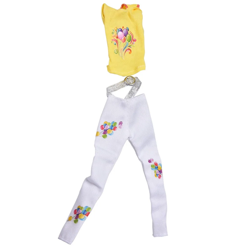Комплект из 2 шт./компл.: желтая жилетка + белые штаны для кукол 11 дюймов 1 комплект =