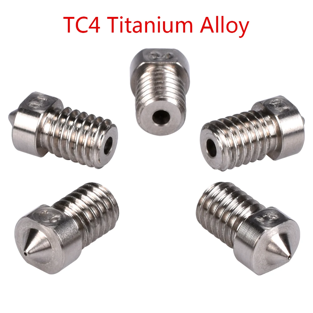 TC4 Titanium Alloy Nozzle 3D V5 V6 Nozzle RepRap J-head Hotend Bowden Extruder 3D Printer Parts 1.75MM Filament 0.3-1.0MM Nozzle
TC4 Titanium Alloy Nozzle 3D V5 V6 Nozzle RepRap J-head Hotend Bowden Extruder 3D Printer Parts 1.75MM Filament 0.3-1.0MM Nozzle