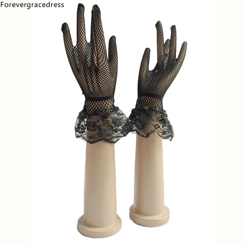 Forevergracedress Beautiful Stunning Real Photo Black White Ivory Lace Bridal Gloves Bride Cheap Wedding Accessories | Свадьбы и