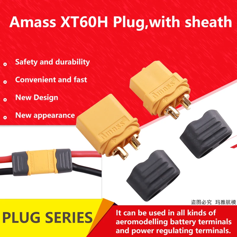 

Amass XT60H plug Male Female Upgraded XT60 Bullet Connector Plugs For RC uav Connectors Lipo Battery