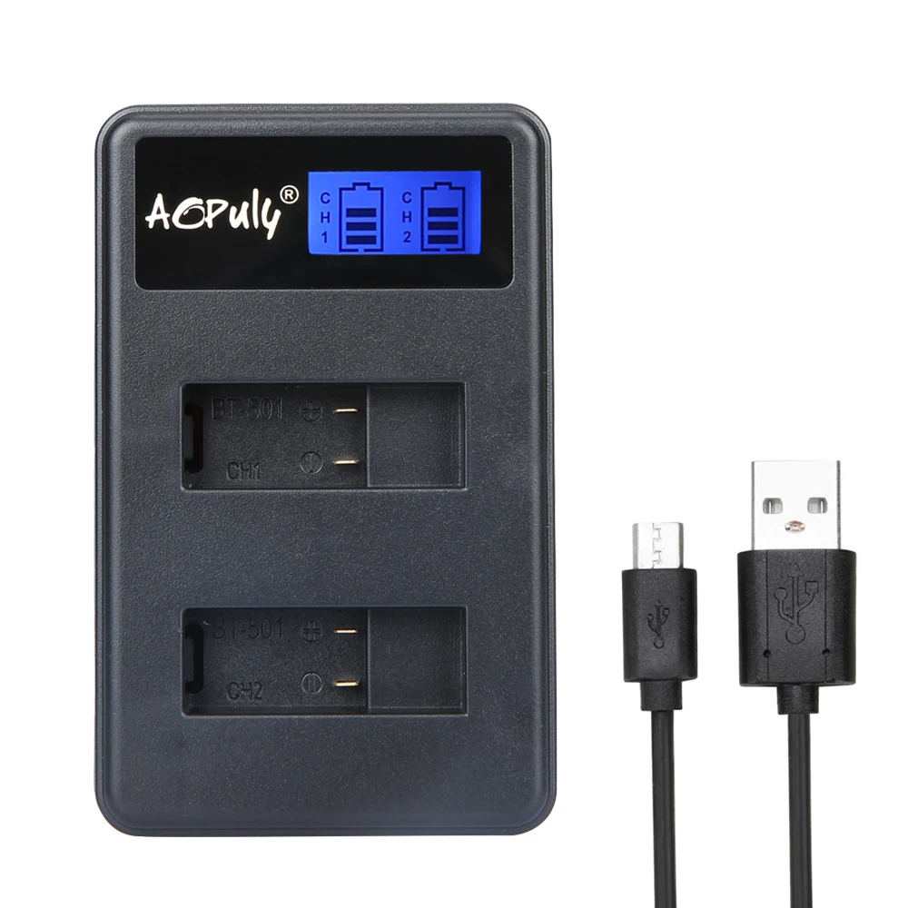 

AOPULY For GoPro Hero 7 hero 6 hero 5 Black Battery LCD Dual Charger for Go Pro Hero7 hero6 hero5 Black camera AHDBT-501battery