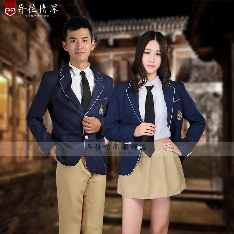 Korean Japanese style Suit College uniform school wear class service lovers clothes formal dress costume stage performance drama
Korean Japanese style Suit College uniform school wear class service lovers clothes formal dress costume stage performance drama