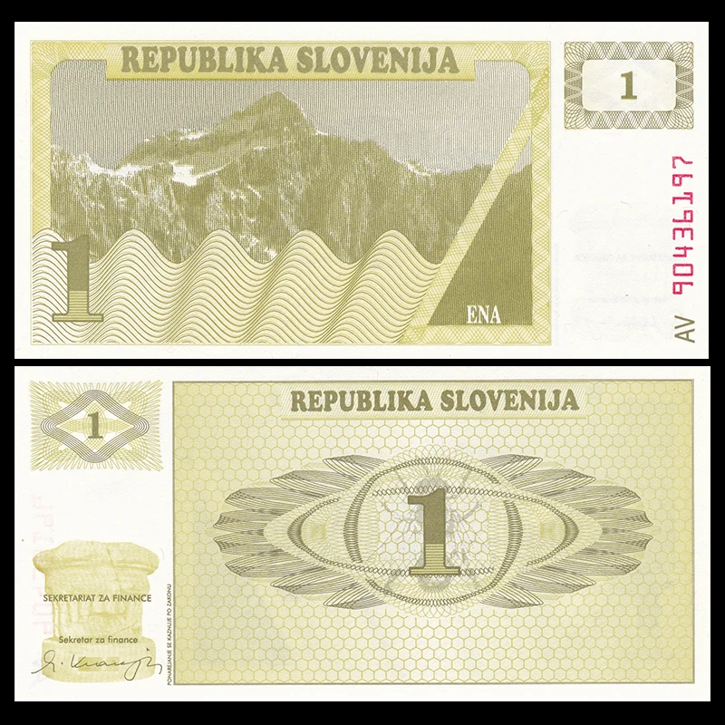 Фото Bovenia 1 Tolar 1990 P UNC банкноты нераспространенные коллекция подарок Европа