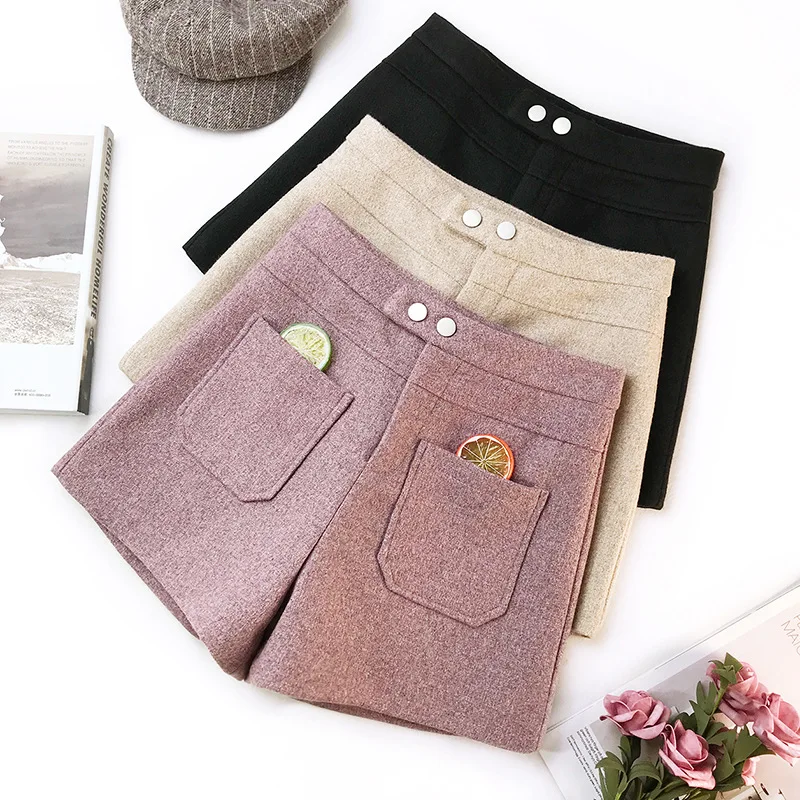 High Quality Autumn Winter Wool Shorts Women Elegant High Waist Wide Leg Short Pants Ladies Office Work Pocket Boots Shorts F194
High Quality Autumn Winter Wool Shorts Women Elegant High Waist Wide Leg Short Pants Ladies Office Work Pocket Boots Shorts F194
