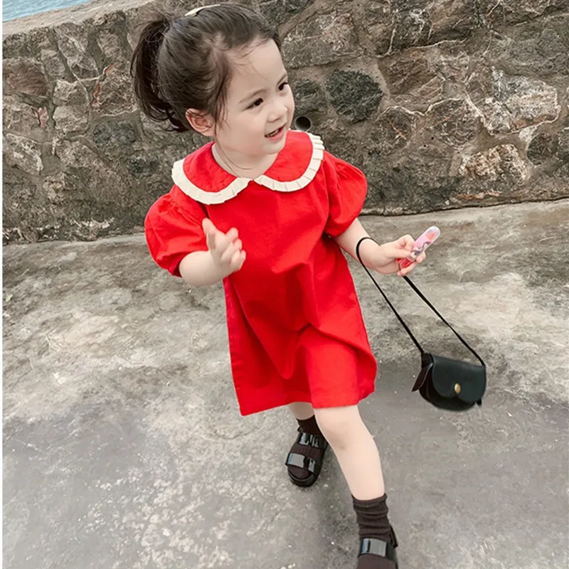 Summer Baby Girls Short Sleeve Peter Pan Collar Party Dress 2-7Years Children Clothing Cotton Girls Princess Dress Baby Costumes
Summer Baby Girls Short Sleeve Peter Pan Collar Party Dress 2-7Years Children Clothing Cotton Girls Princess Dress Baby Costumes