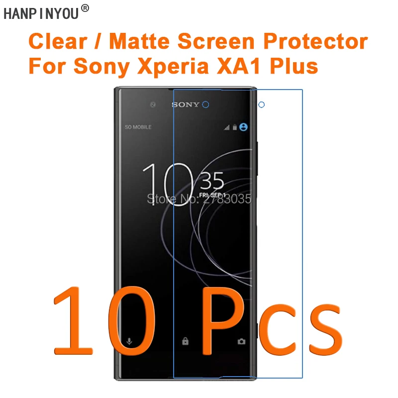 

10 шт./лот, для Sony Xperia XA1 Plus / XA1 + 5,5 "HD Прозрачная/Антибликовая матовая защитная пленка для экрана (не закаленное стекло)