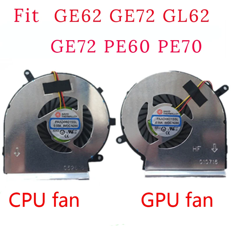 Кулер для охлаждения ЦП PAAD06015SL DC 5 В 0 55 A MSI GE72 GE62 PE60 PE70 GL62 GL72 2QD 2QE 2QF 007X 053X 216XCN|Кулеры и