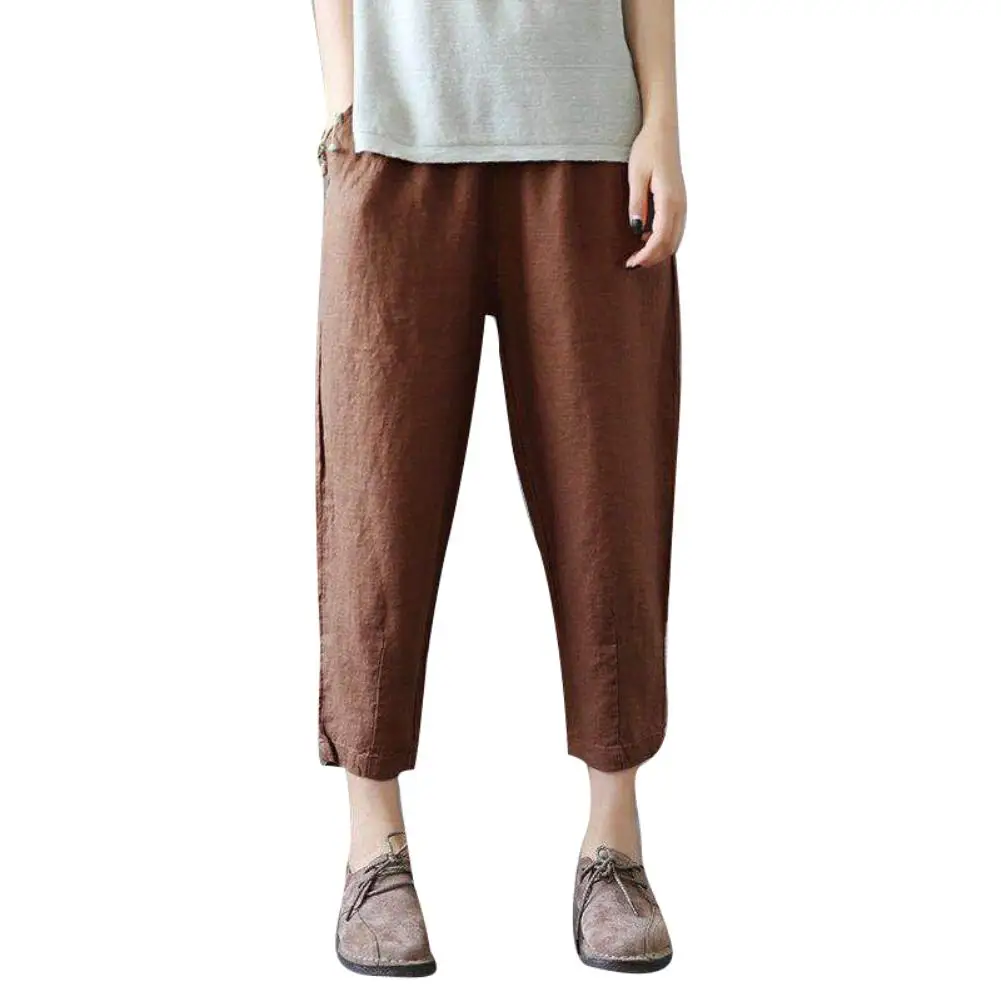 Hot Women Plus Size Solid Color Casual Lady Elastic Waist Ninth Pants Loose Harem Trousers
Hot Women Plus Size Solid Color Casual Lady Elastic Waist Ninth Pants Loose Harem Trousers