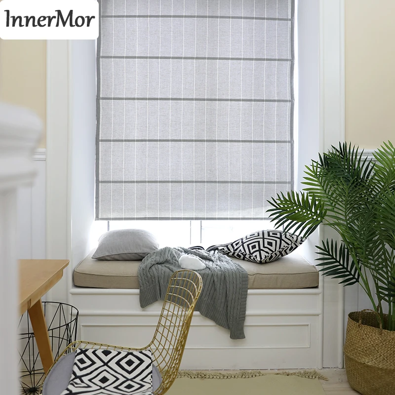 Innermor Stripe Gray roman Curtains For Living room Jacquard Roman blind curtains for kitchen bedroom Faux Linen Customized
Innermor Stripe Gray roman Curtains For Living room Jacquard Roman blind curtains for kitchen bedroom Faux Linen Customized