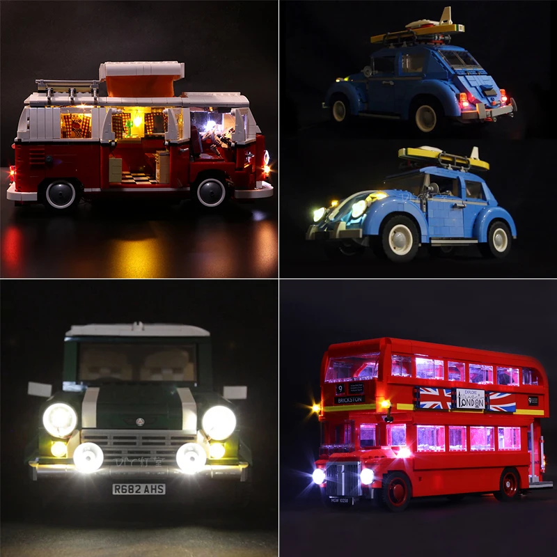 Светодиодные фонари для Lego 10220 создатель города автомобили 10258 автобус 10252 10242