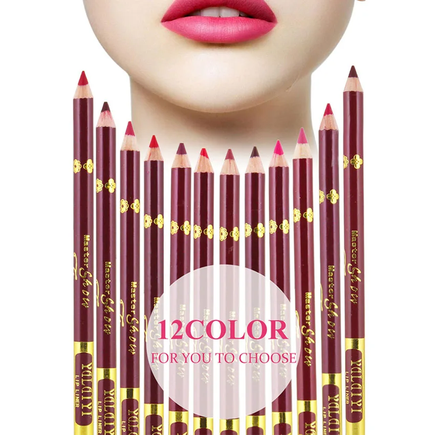 Фото Карандаш Lipliner цветной матовый деревянный карандаш для губ 12 цветов водостойкий