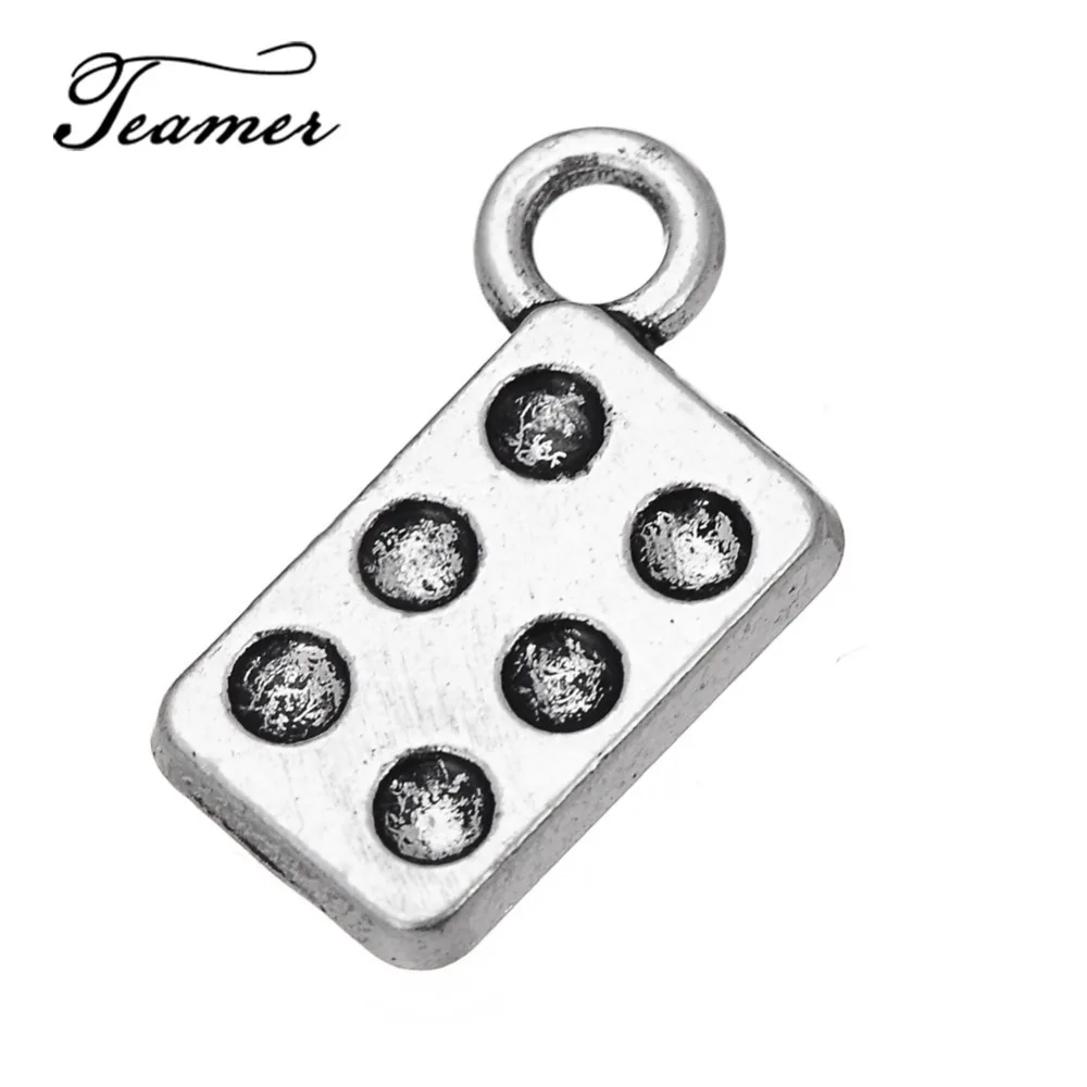 Teamer 10 шт./лот античная серебряная Форма для маффинов DIY Devil's Bonesdice Подвески кости