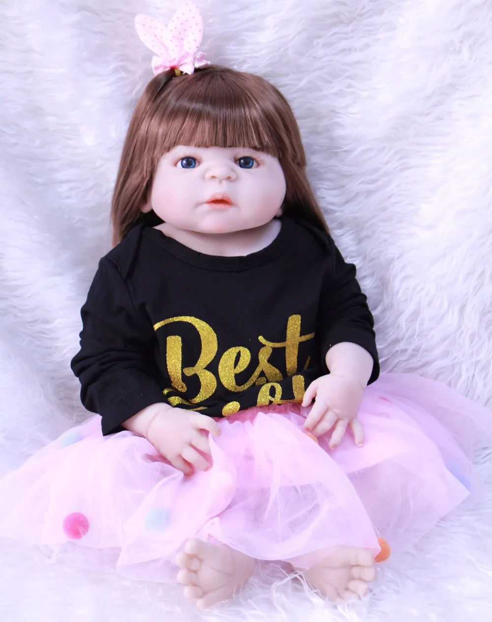 

Полностью силиконовые куклы для новорожденных девочек 22 дюйма 55 см, детские модные подарочные игрушки, куклы Bebe живой reborn bonecas can bathe