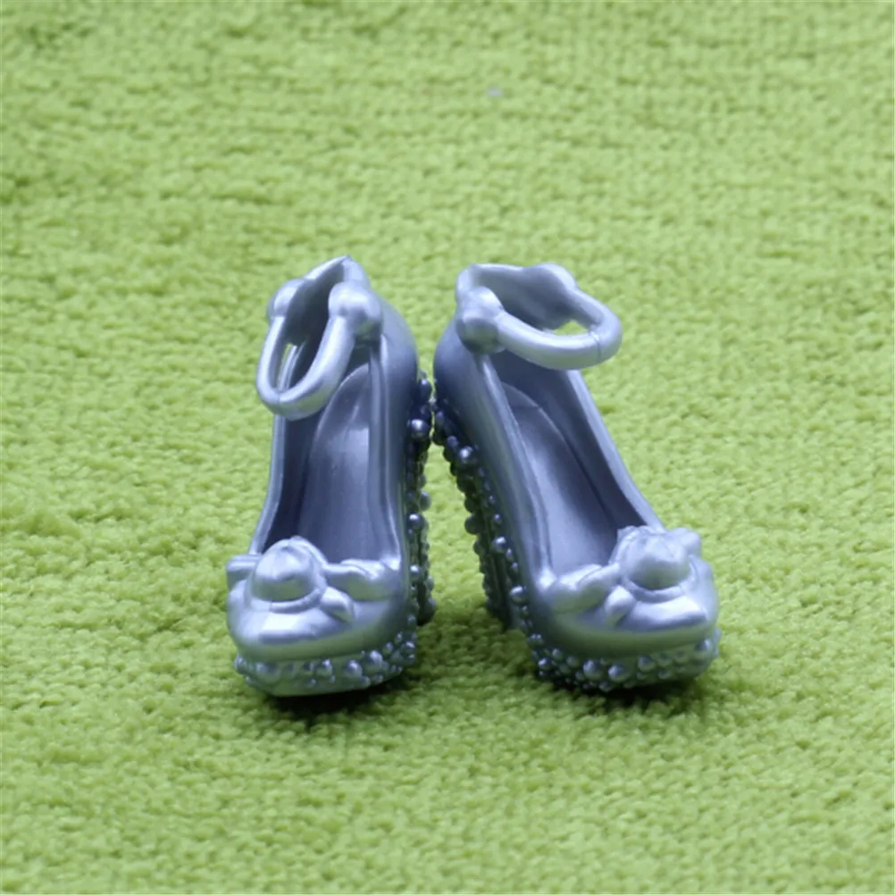 2 пары серебристые/серые пластиковые ботинки для кукол аксессуары босоножки на