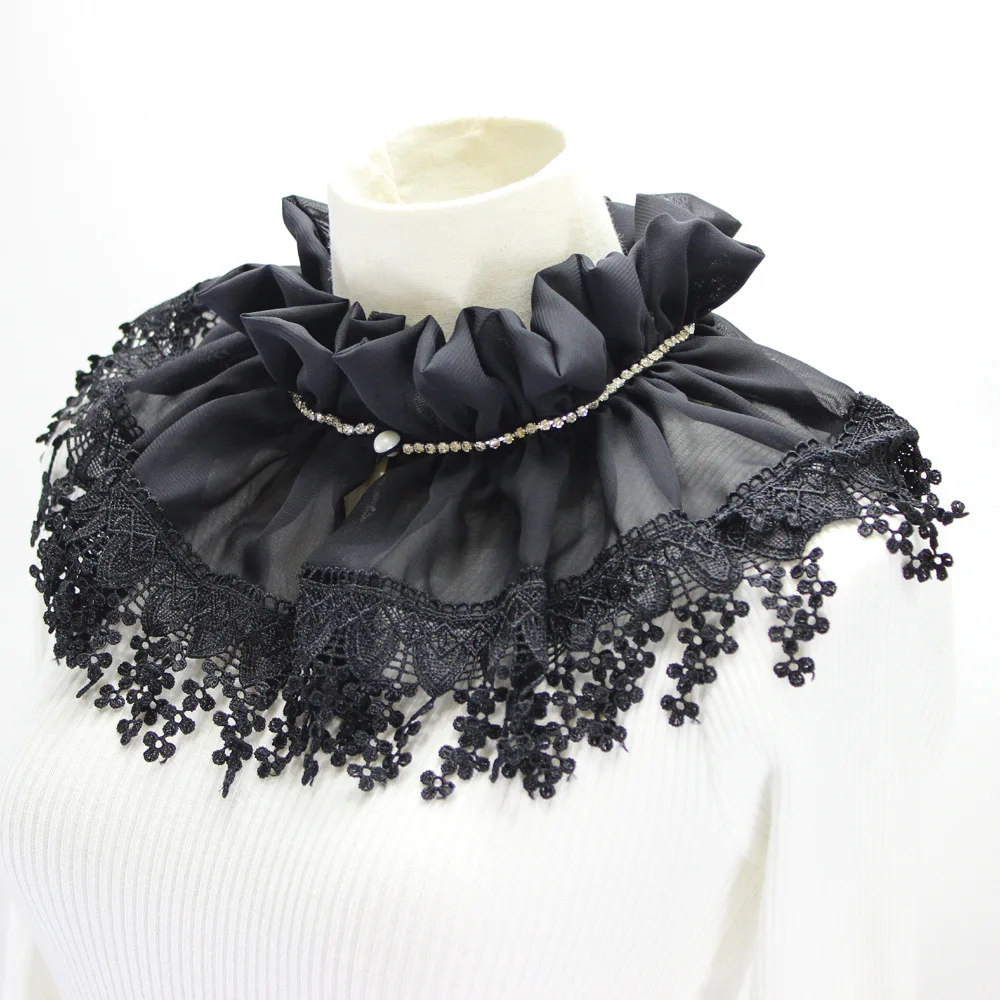 New Chiffon Lace Shawl Victoria Collar tie accessories bead Clothes Accessories Peter pan Sweater decorative Houndstooth wool
New Chiffon Lace Shawl Victoria Collar tie accessories bead Clothes Accessories Peter pan Sweater decorative Houndstooth wool