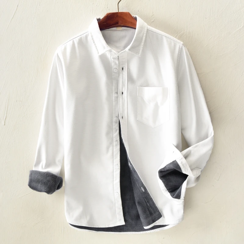 Arrival new long sleeve warm shirt men cotton with velvet solid fashion white shirts male thick tops casual shirt mens chemise
Arrival new long sleeve warm shirt men cotton with velvet solid fashion white shirts male thick tops casual shirt mens chemise