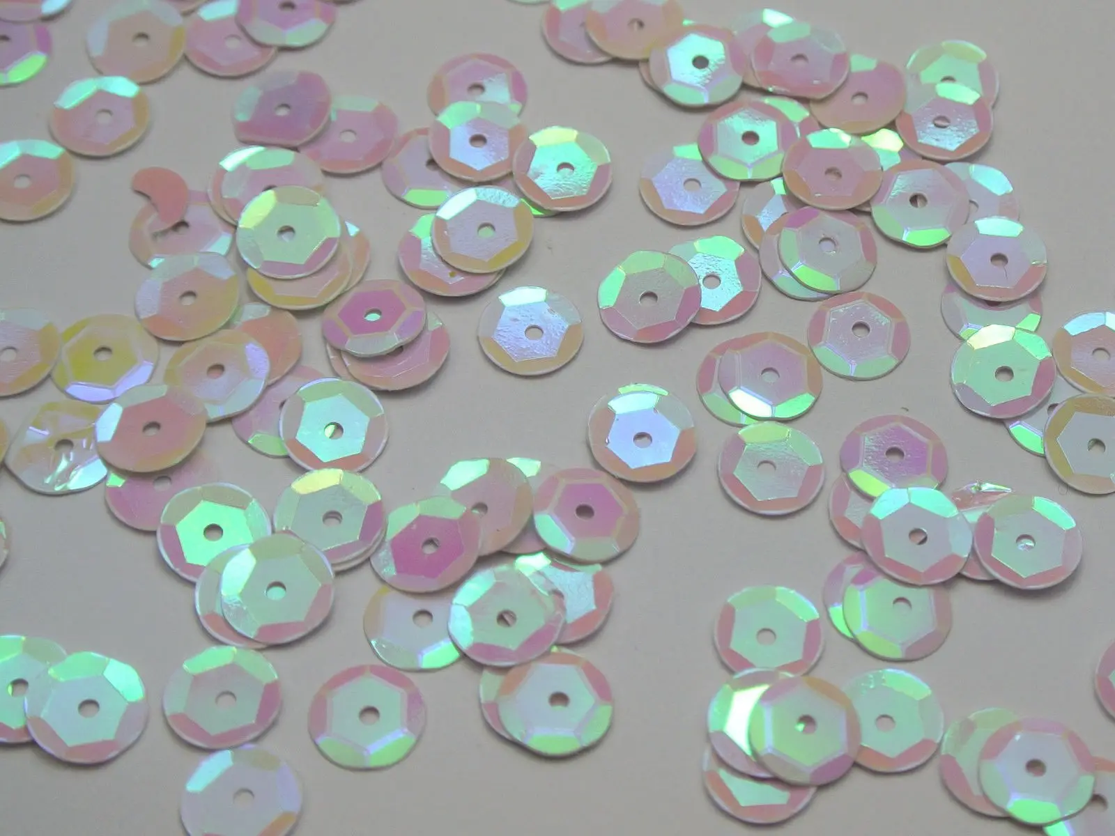 3000 White AB 8mm CUP round loose sequins Paillettes sewing Wedding craft